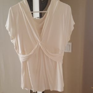 Cream short sleeved gently used boden top